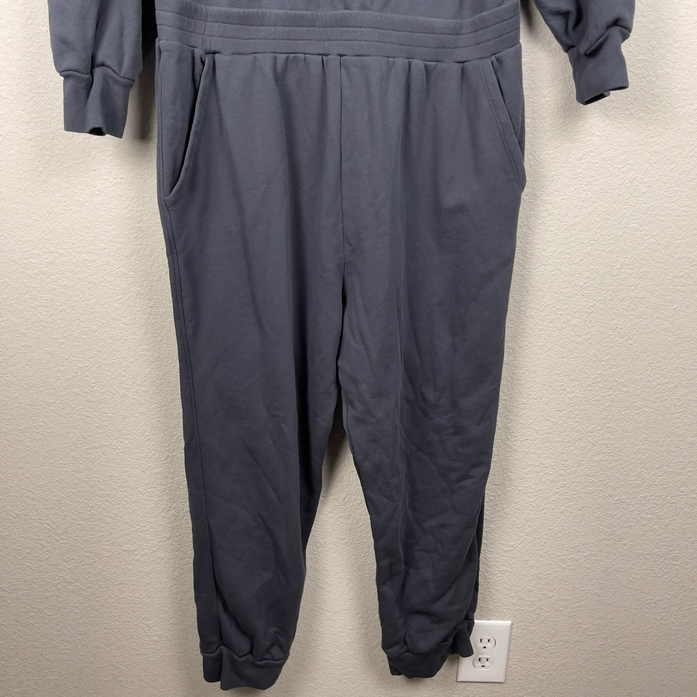 FRAME Easy Jumpsuit Faded Noir‎ Organic Pima Cotton French Terry XL - Picture 10 of 15